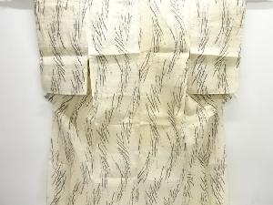 アンティーク　本場小千谷ちぢみ　抽象模様織り出し着物